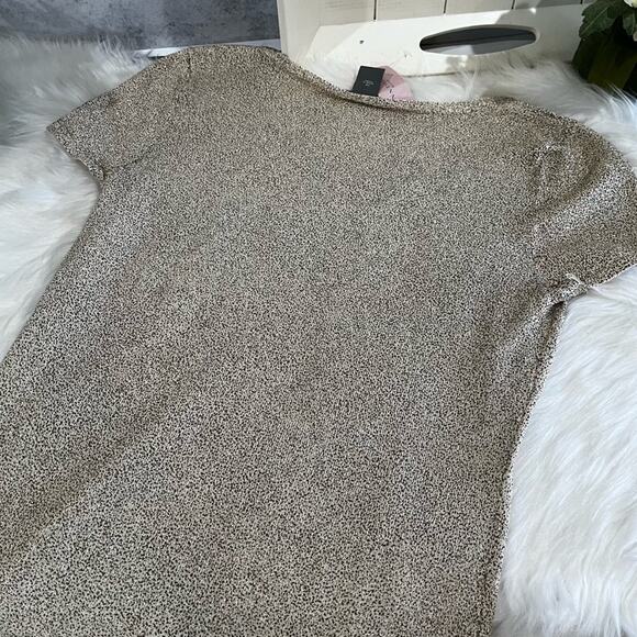 NEW Ann Taylor Silk Metallic Short Sleeve Lightweight Layering Sweater SP NWT - Picture 6 of 15
